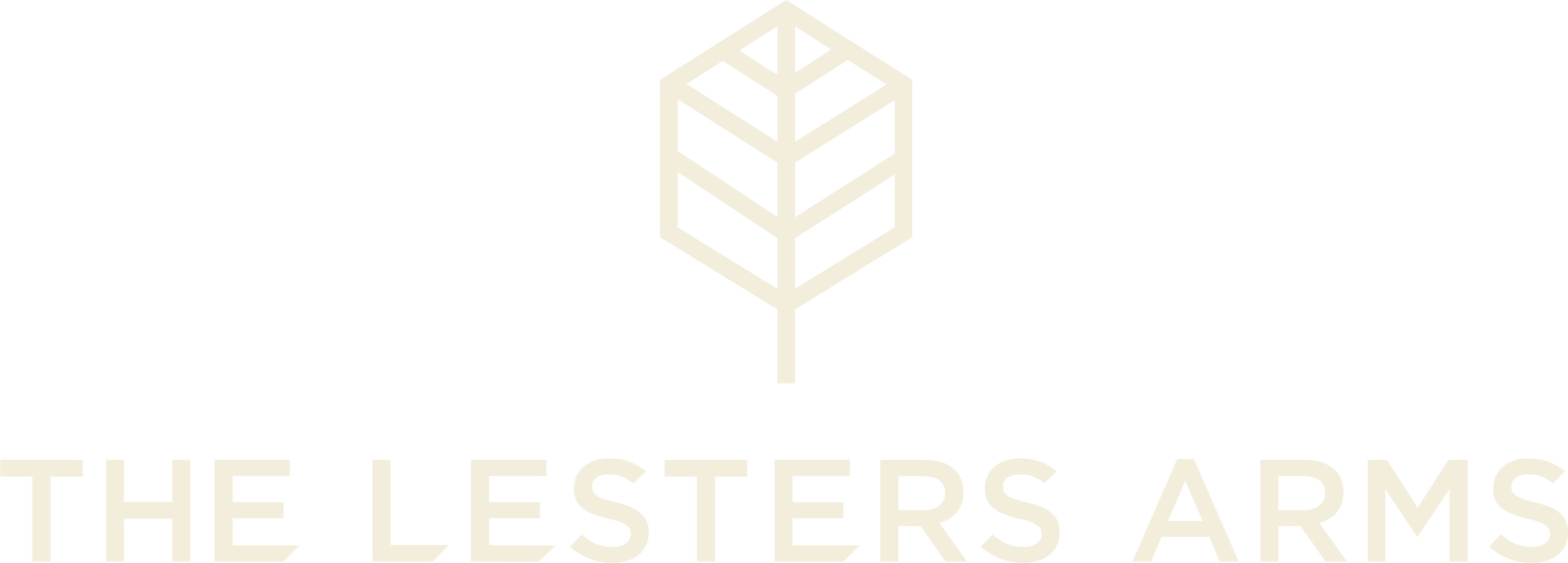 A picture of the Lesters Arms logo in Cream